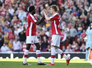 Arsenal substitute Nicklas Bendtner replaces Emmanuel Adebayor Arsenal substitute Nicklas Bendtner replaces Emmanuel Adebayor