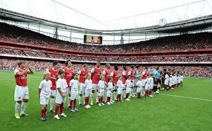 Images Dated 31st July 2010: Arsenal team line up before the match. Arsenal 1: 1 AC Milan. Emirates Cup, pre season