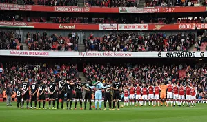 The Arsenal team have a minutes silence before the match. Arsenal 2:1 Swansea City The Arsenal team have a minutes silence before the match. Arsenal 2:1 Swansea City
