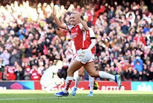 Aston Villa Collection: Arsenal's Katie McCabe Scores First Goal in 2023-24 Barclays Women's Super League Match Against