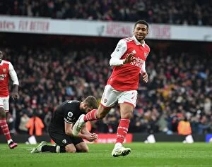 Afc Bournemouth Collection: Arsenal's Nelson Scores Third Goal in Arsenal FC vs AFC Bournemouth Premier League Match, 2022-23