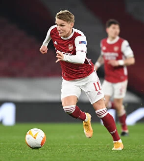 Arsenal's Odegaard Plays in Empty Emirates Against Olympiacos, UEFA Europa League 2020-21