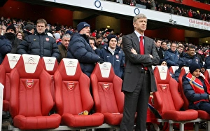 Arsene Wenger the Arsenal Manager with JK (Masseur) to his right. Arsenal 2:2 Everton Arsene Wenger the Arsenal Manager with JK (Masseur) to his right. Arsenal 2:2 Everton