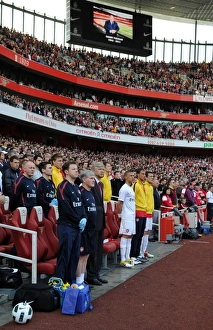 Arsene Wenger the Arsenal Manager stand for a minutes silence in honour of Danny Fiszman Arsene Wenger the Arsenal Manager stand for a minutes silence in honour of Danny Fiszman
