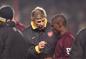 Arsene Wenger the Arsenal manager talks to Kerrea Gilbert (Arsenal) before the start of extra time Arsene Wenger the Arsenal manager talks to Kerrea Gilbert (Arsenal) before the start of extra time