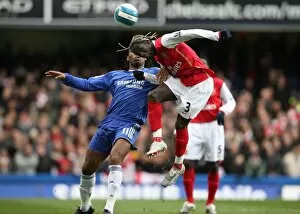 Images Dated 25th March 2008: Bacary Sagna (Arsenal) Didier Drogba (Chelsea)