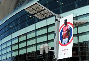 Bacary Sagna banner outside the stadium. Arsenal 0:0 Sunderland. Barclays Premier League Bacary Sagna banner outside the stadium. Arsenal 0:0 Sunderland. Barclays Premier League