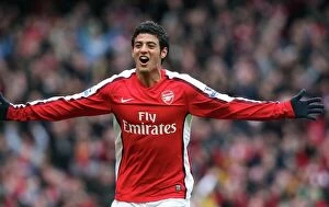 Images Dated 8th March 2009: Carlos Vela celebrates scoring Arsenals 1st goal