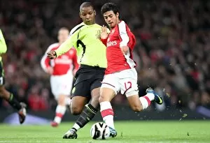 Images Dated 11th November 2008: Carlos Vela scores Arsenals 3rd goal under pressure