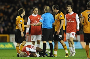 Cesc Fabregas (Arsenal) talks to referee Mark Halsey. Wolverhampton Wanderers 0:2 Arsenal Cesc Fabregas (Arsenal) talks to referee Mark Halsey. Wolverhampton Wanderers 0:2 Arsenal