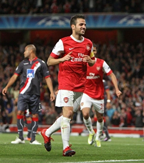 Cesc Fabregas celebrates scoring his 2nd goal and Arsenal's 4th. Arsenal 6:0 SC Braga Cesc Fabregas celebrates scoring his 2nd goal and Arsenal's 4th. Arsenal 6:0 SC Braga