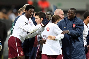Cesc Fabregas celebrates scoring Arsenal's 1st goal with Emmanuel Adebayor Cesc Fabregas celebrates scoring Arsenal's 1st goal with Emmanuel Adebayor