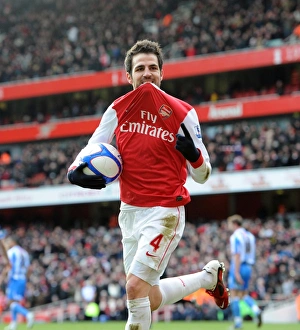 Cesc Fabregas celebrates scoring Arsenal's 2nd goal. Arsenal 2:1 Huddersfield Town Cesc Fabregas celebrates scoring Arsenal's 2nd goal. Arsenal 2:1 Huddersfield Town