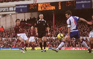 Cesc Fabregas scores Arsenals 1st goal past Ryan Nelsen (Blackburn) Cesc Fabregas scores Arsenals 1st goal past Ryan Nelsen (Blackburn)