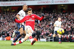 Cesc Fabregas scores his and Arsenal's 2nd goal under pressure from Fabian Delph Cesc Fabregas scores his and Arsenal's 2nd goal under pressure from Fabian Delph