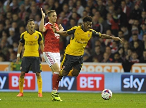 Chuba Akpom (Arsenal) Chris Cohen (Forest). Nottingham Forest 0:4 Arsenal. EPL League Cup Chuba Akpom (Arsenal) Chris Cohen (Forest). Nottingham Forest 0:4 Arsenal. EPL League Cup