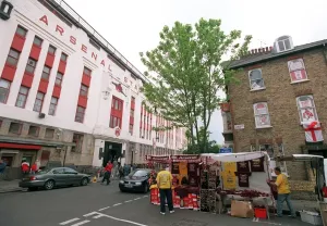 Athletic Prints: Arsenal Stadium Print with Conewood Street House