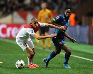 Danny Welbeck (Arsenal) Fabinho (Monaco). AS Monaco 0:2 Arsenal. UEFA Champions League Danny Welbeck (Arsenal) Fabinho (Monaco). AS Monaco 0:2 Arsenal. UEFA Champions League