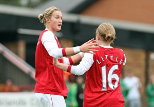 Ellen White celebrates scoring a goal for Arenal with Kim Little. Arsenal Ladies 9 Ellen White celebrates scoring a goal for Arenal with Kim Little. Arsenal Ladies 9