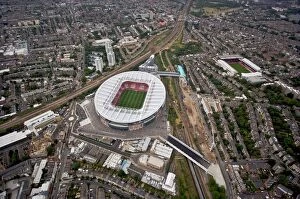 Images Dated 18th February 2008: Emirates Stadium and Highbury photographed from the a helicopter during the match