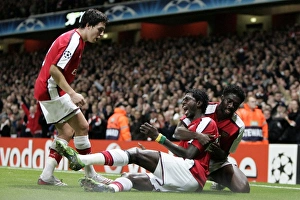 Emmanuel Adebayor celebrates scoring Arsenals 2nd Emmanuel Adebayor celebrates scoring Arsenals 2nd