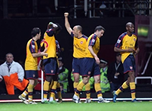 Emmanuel Adebayor celebrates scoring Arsenals 2nd Emmanuel Adebayor celebrates scoring Arsenals 2nd