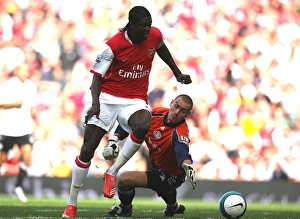 Emmanuel Adebayor rounds Stephen Bywater (Derby) to score Arsenal 2nd goal his 1st Emmanuel Adebayor rounds Stephen Bywater (Derby) to score Arsenal 2nd goal his 1st