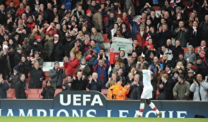 Emmanuel Eboue celebrates with the Arsenal fans after the match. Arsenal 5:0 FC Porto Emmanuel Eboue celebrates with the Arsenal fans after the match. Arsenal 5:0 FC Porto