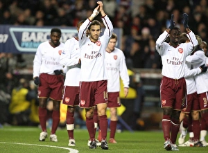 Emmanuel Eboue and Mathieu Flamini applaud the Arsenal fans before the match Emmanuel Eboue and Mathieu Flamini applaud the Arsenal fans before the match