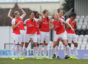Fara Williams and Leah Williamson (Arsenal Ladies) celebrate during the penalty shoot out Fara Williams and Leah Williamson (Arsenal Ladies) celebrate during the penalty shoot out