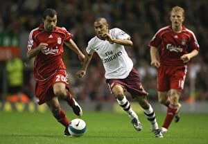 Images Dated 29th October 2007: Gael Clichy (Arsenal) Javier Mascherano (Liverpool)
