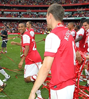Gael Clichy and Laurent Koscielny (Arsenal). Arsenal 3:2 Celtic. Emirates Cup Pre Season Gael Clichy and Laurent Koscielny (Arsenal). Arsenal 3:2 Celtic. Emirates Cup Pre Season