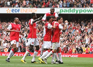 Gilberto celebrates scoring the Arsenal goal with Cesc Fabregas Gilberto celebrates scoring the Arsenal goal with Cesc Fabregas