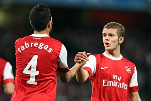Jack Wilshere and Cesc Fabregas (Arsenal). Arsenal 6:0 SC Braga. UEFA Champions League Jack Wilshere and Cesc Fabregas (Arsenal). Arsenal 6:0 SC Braga. UEFA Champions League