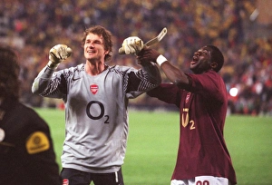 Jens Lehmann and Kolo Toure (Arsenal) celebrate their draw that puts them into the final Jens Lehmann and Kolo Toure (Arsenal) celebrate their draw that puts them into the final