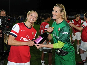 Katie Chapman and Emma Byrne (Arsenal) celebrate after the match. Arsenal Ladies 1 Katie Chapman and Emma Byrne (Arsenal) celebrate after the match. Arsenal Ladies 1