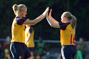 Kim Little celebrates scoring for Arsenal with Katie Chapman Kim Little celebrates scoring for Arsenal with Katie Chapman