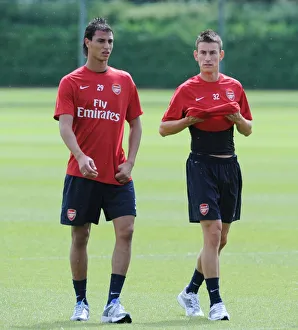 Laurent Koscielny Marouane Chamakh (Arsenal). Arsenal Training Ground, London Colney Laurent Koscielny Marouane Chamakh (Arsenal). Arsenal Training Ground, London Colney