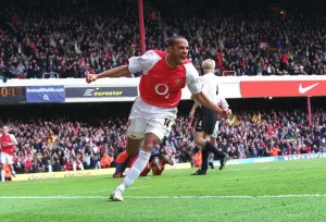 Thierry Henry Print, a photograph of Thierry Henry celebrating his 2nd goal