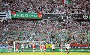 Images Dated 7th August 2010: Leiga Warsaw Fans Celebrate 5-6 Victory Over Arsenal, Warsaw, Poland, 2010