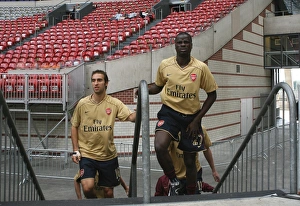 Manu Eboue and Mathieu Flamini (Arsenal) Manu Eboue and Mathieu Flamini (Arsenal)