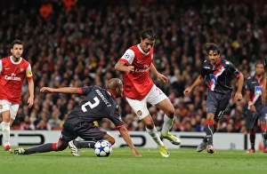 Marouane Chamakh breaks past Braga defender Alberto Rodriguez to score the 3rd Arsenal Marouane Chamakh breaks past Braga defender Alberto Rodriguez to score the 3rd Arsenal