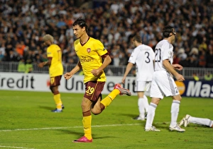Marouane Chamakh celebrates scoring the 2nd Arsenal goal. Partizan Belgrade 1:3 Arsenal Marouane Chamakh celebrates scoring the 2nd Arsenal goal. Partizan Belgrade 1:3 Arsenal