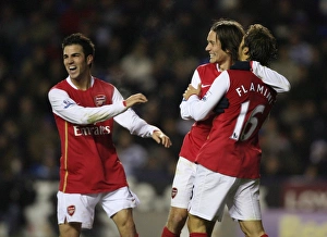 Mathieu Flamini celebrates scoring the 1st Arsenal goal with Tomas Rosicky Mathieu Flamini celebrates scoring the 1st Arsenal goal with Tomas Rosicky
