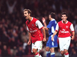 Mathieu Flamini celebrates scoring Arsenals 2nd goal Mathieu Flamini celebrates scoring Arsenals 2nd goal