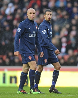 Mikael Silvestre and Craig Eastmond (Arsenal). Stoke City 3:1 Arsenal, FA Cup 4th round Mikael Silvestre and Craig Eastmond (Arsenal). Stoke City 3:1 Arsenal, FA Cup 4th round