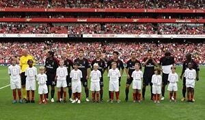 Images Dated 31st July 2010: The Milan team line up with the mascots. Arsenal 1: 1 AC Milan. Emirates Cup Pre Season