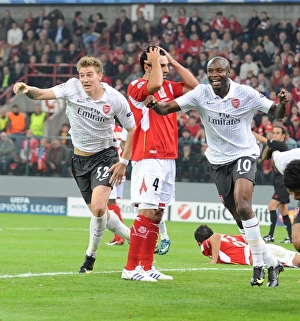 Nicklas Bendnter and William Gallas celebrate the 3rd Arsenal goal Nicklas Bendnter and William Gallas celebrate the 3rd Arsenal goal
