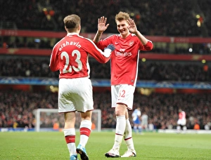 Nicklas Bendtner and Andrey Arshavin celebrate the 4th Arsenal goal Nicklas Bendtner and Andrey Arshavin celebrate the 4th Arsenal goal