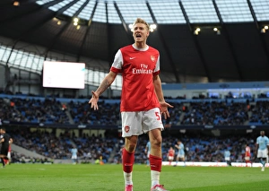 Nicklas Bendtner celebrates scoring the 3rd Arsenal goal. Manchester City 0:3 Arsenal Nicklas Bendtner celebrates scoring the 3rd Arsenal goal. Manchester City 0:3 Arsenal